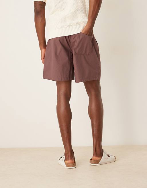 DESIGN Wide Shorts In Brown Linen Blend