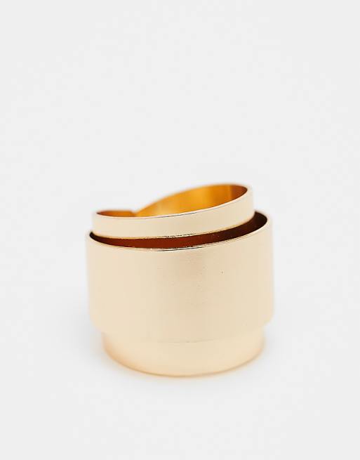 DESIGN wide spin ring in gold tone