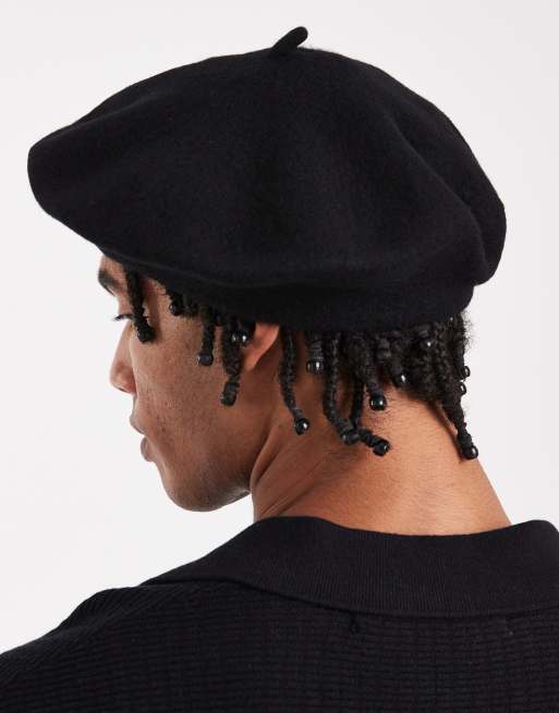 DESIGN Wool Beret In Black