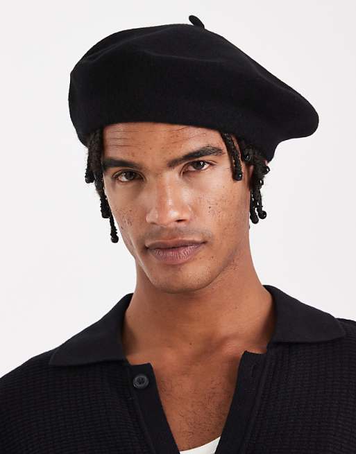DESIGN Wool Beret In Black