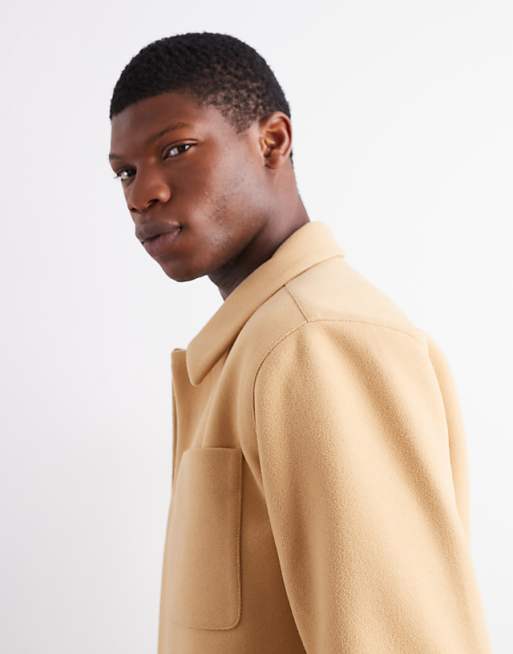 DESIGN Wool Look Shacket In Camel