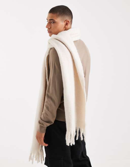 DESIGN Woven Brushed Scarf In Cream