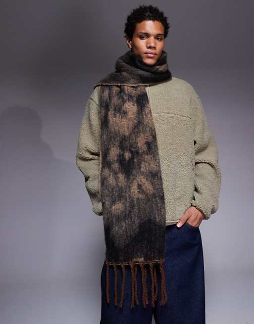 DESIGN woven oversized leopard print scarf