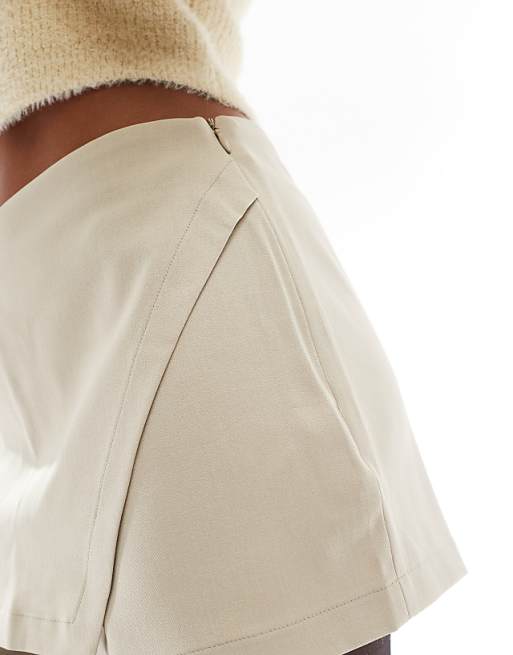 DESIGN Wrap Front Skort In Natural