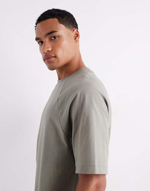 DETAIL Heavyweight 240gsm Relaxed Fit Raglan T-shirt In Khaki