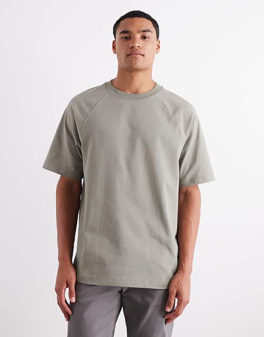 DETAIL heavyweight 240gsm relaxed fit raglan t-shirt in khaki