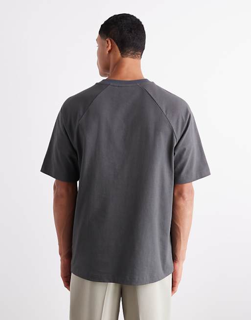 DETAIL Heavyweight 240gsm Relaxed Fit Raglan T-shirt In Charcoal