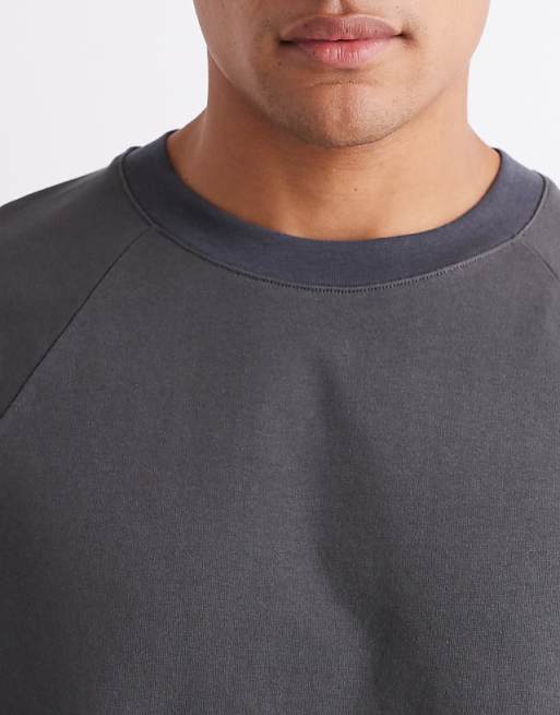 DETAIL Heavyweight 240gsm Relaxed Fit Raglan T-shirt In Charcoal