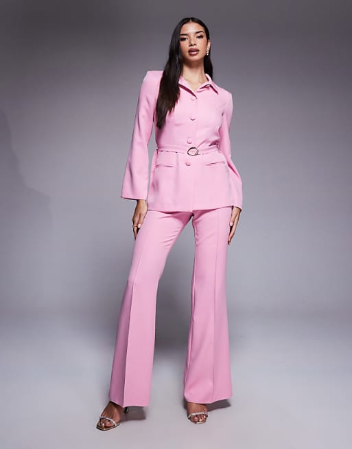 LUXE co-ord straight trouser in pink
