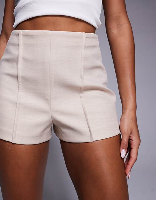 LUXE Structured Tailored Short Co-ord In Stone