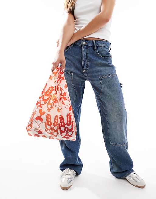 Baggu Baby Packable Shopper Tote Bag In Cowgirl Print