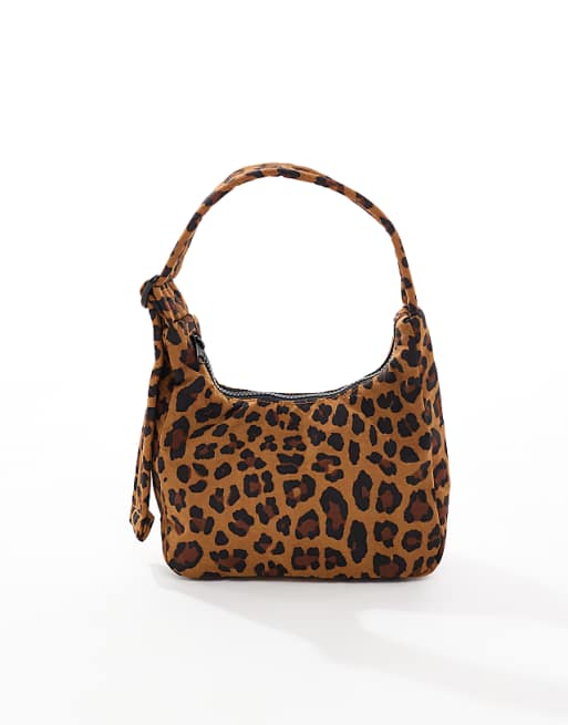 Baggu Mini Nylon Shoulder Bag In Leopard Print