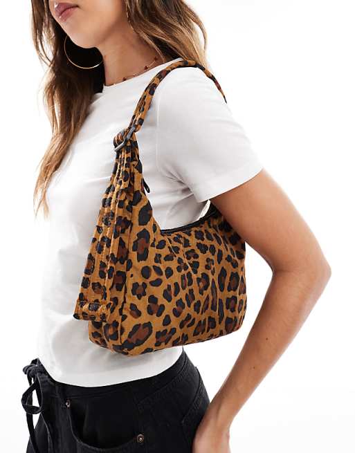 Baggu mini nylon shoulder bag in leopard print