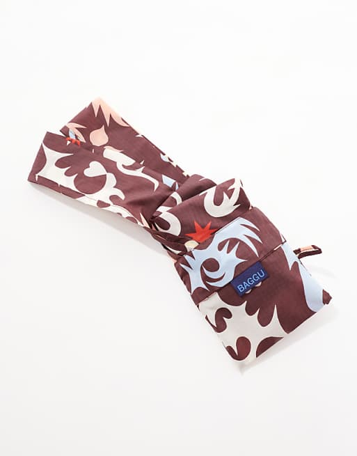 Baggu Packable Shopper Tote Bag In Western Cut-out Print