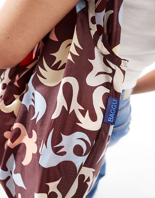 Baggu Packable Shopper Tote Bag In Western Cut-out Print