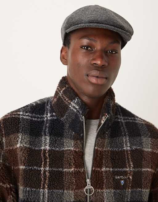 Barbour Claymore Baker Boy Cap In Charcoal Grey