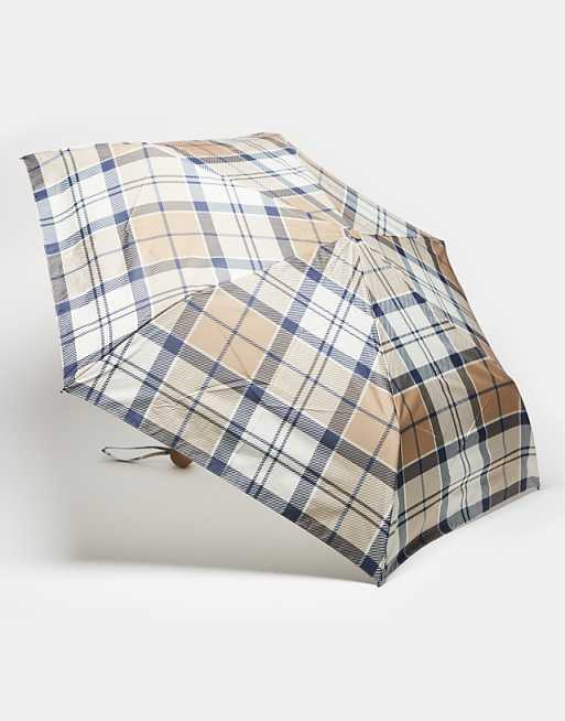 Barbour Portree umbrella in hessian navy tartan