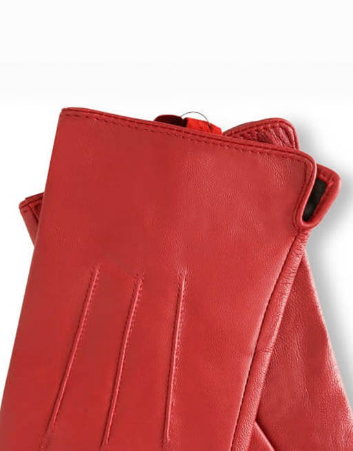 Barneys Originals Leather Gloves In Red