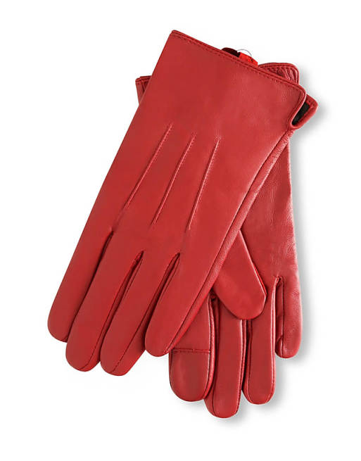 Barneys Originals leather gloves in red