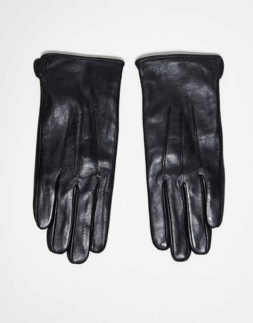 Barneys Originals real leather gloves in black