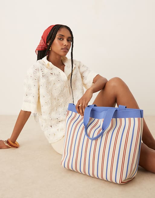 Becksondergaard Lillian Stripe Canvas Tote Bag In Multi