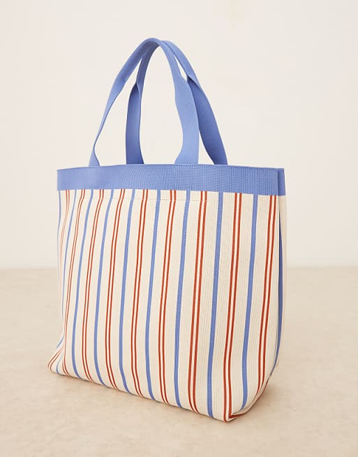 Becksondergaard lillian stripe canvas tote bag in multi