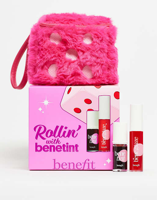 Benefit Rollin With Benetint Cheek & Lip Tint And Limited Edition Lip Oil Duo With Beauty Bag