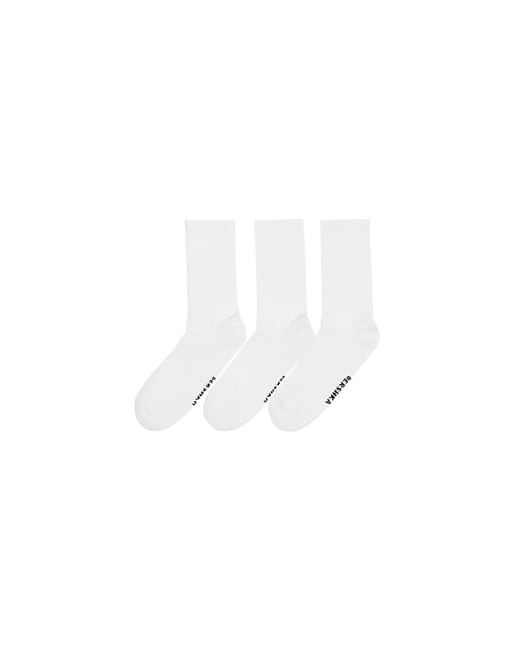 Bershka 3 pack sporty socks in white