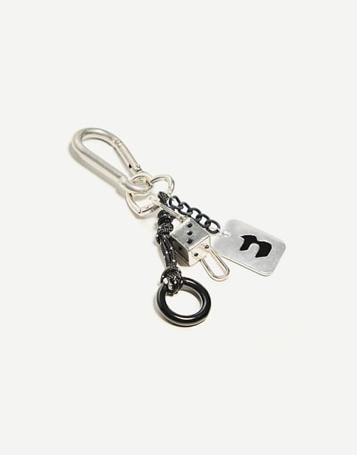 Bershka lobster clasp keyring in silver