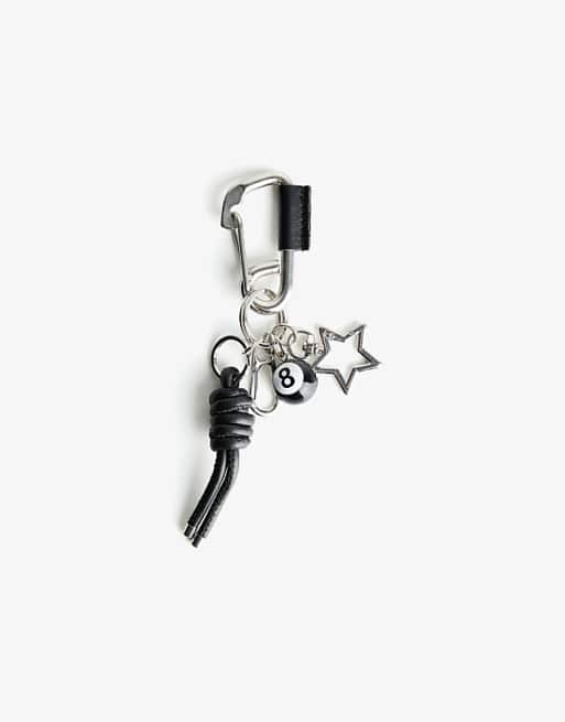 Bershka Lobster clasp keyring in silver