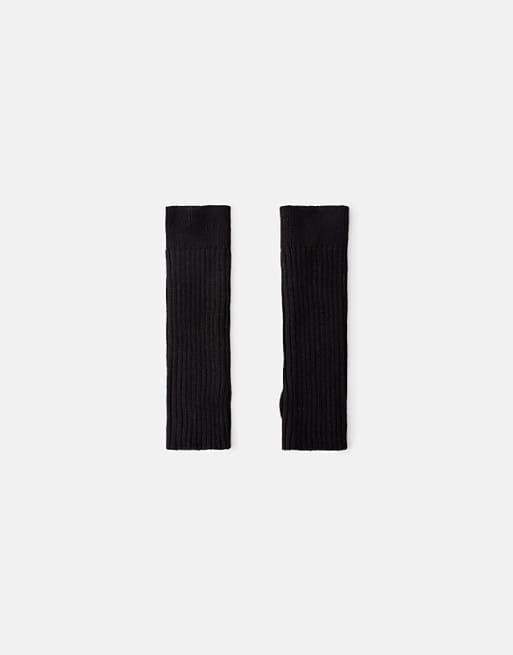 Bershka Long mittens in black