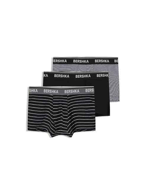 Bershka Pack of 3 boxers in black