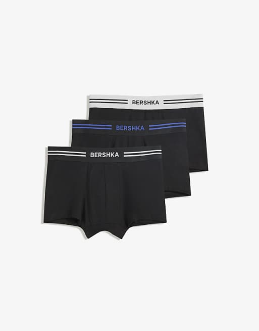 Bershka Pack of 3 boxers in denim blue