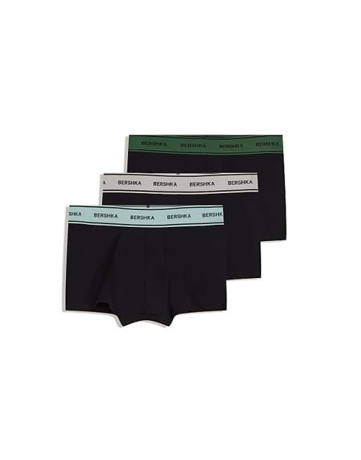 Bershka Pack of 3 boxers in green