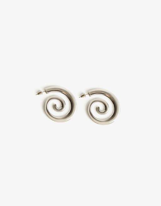 Bershka Spiral earrings in silver
