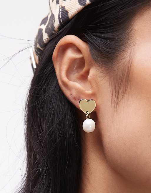 BIMBA Y LOLA Faux Pearl Earrings In Gold