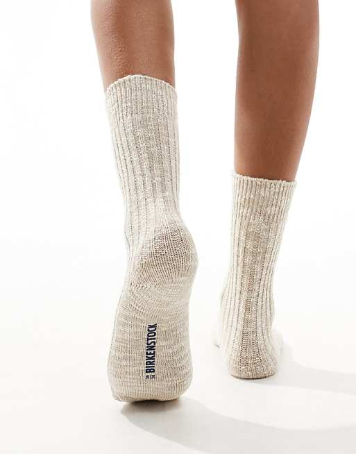 Birkenstock Unisex Slub Cotton Socks In Beige