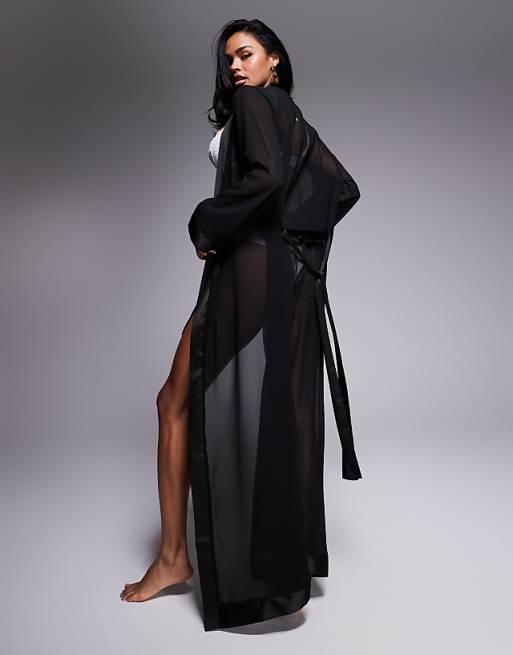 Bluebella Marcella Long Kimono In Black