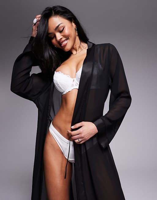 Bluebella Marcella Long Kimono In Black