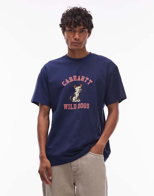 Cahrartt WIP wild dog loose fit t-shirt in navy