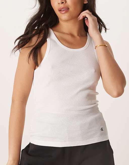 Calvin Klein 3 Pack Scoop Neck Vest Top In White