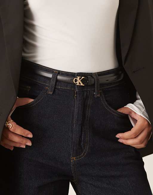 Calvin Klein ck buckle belt in black
