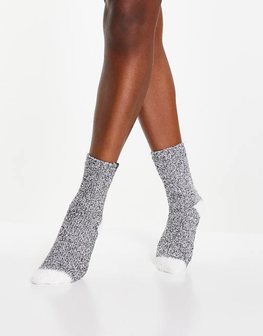 Calvin Klein Cosy Sock In Black And Cream Melange
