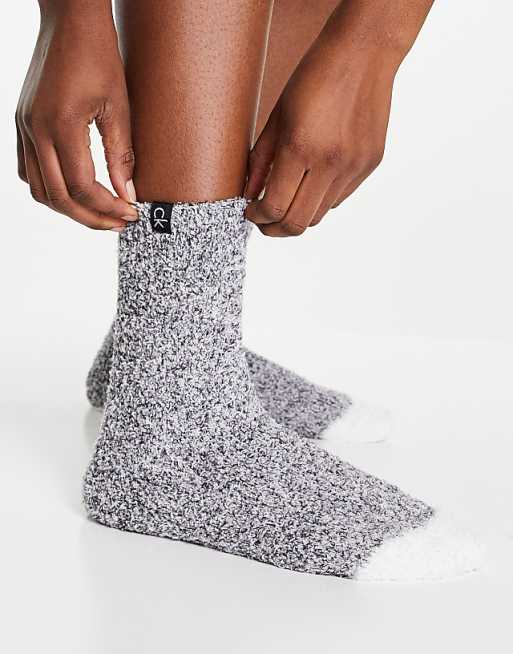 Calvin Klein Cosy Sock In Black And Cream Melange