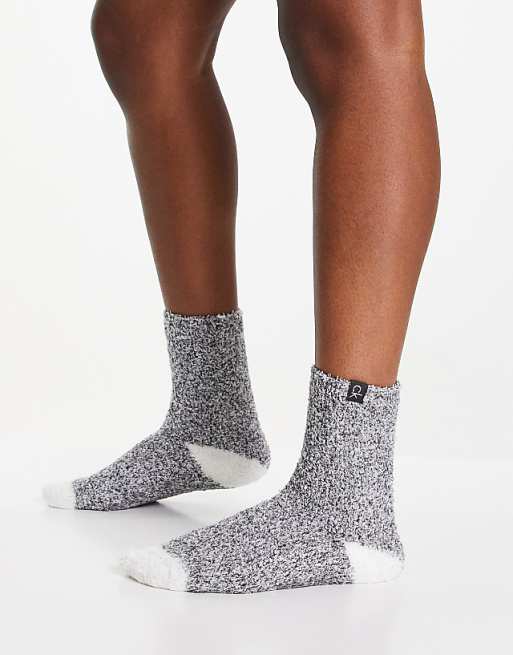 Calvin Klein cosy sock in black and cream melange