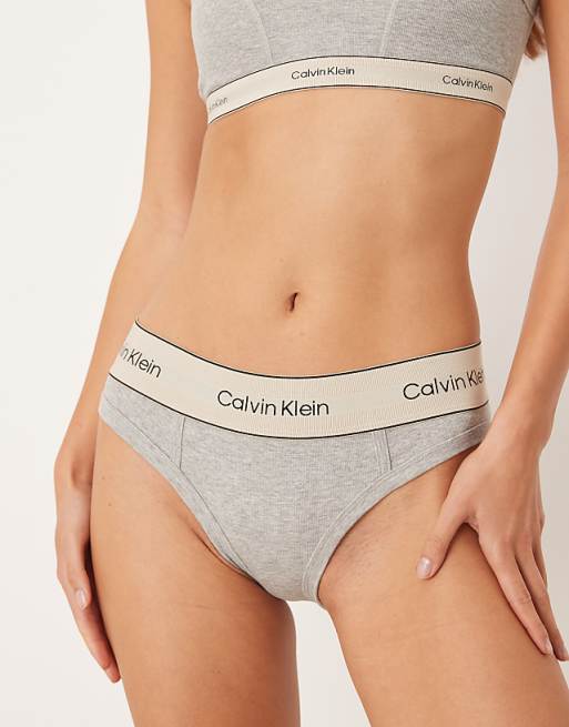 Calvin Klein Heritage Cotton Bikini Brief In Grey Heather