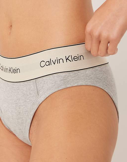Calvin Klein Heritage Cotton Bikini Brief In Grey Heather