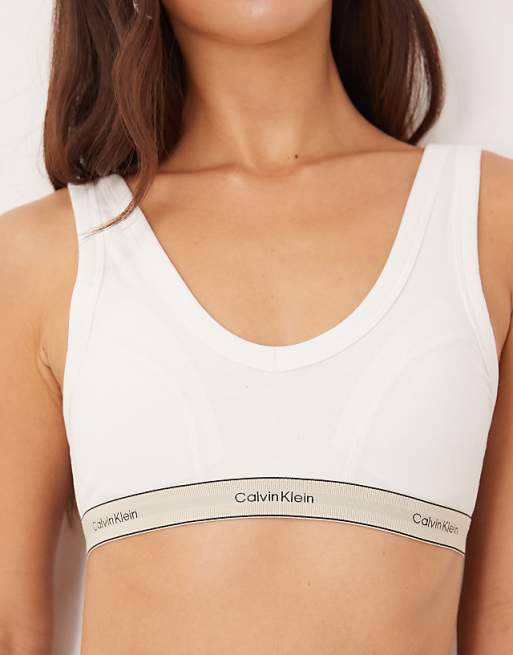 Calvin Klein Heritage Cotton Lightly Lined Triangle Bra In Bright White