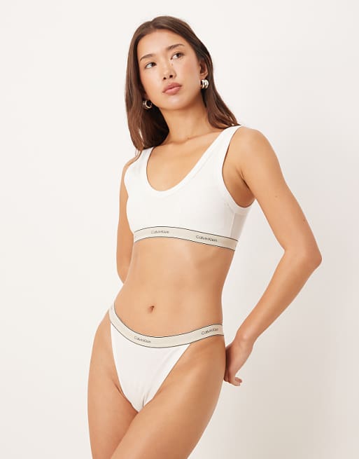 Calvin Klein Heritage Cotton Lightly Lined Triangle Bra In Bright White