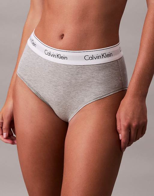 Calvin Klein Icon Cotton Modal high waist bikini briefs in grey